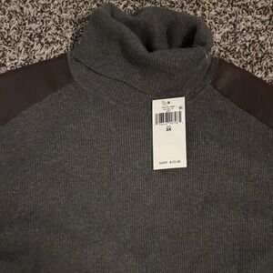 Ralph Lauren Gray and Brown Turtleneck Sweater